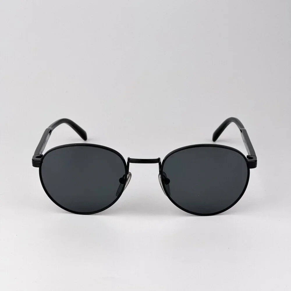 Prada PRB51S Polarized Sunglasses – Black Round Frame | Model 1AB5Z1